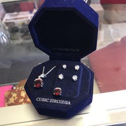 Fine Silver Plate Cubic Zirconia Retail $60