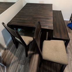 Jerome’s Dining Set - Table, Bench & 2 Chairs (includes leaf)