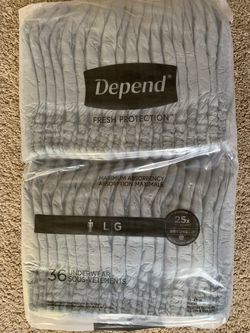 Men’s Depend Large Grey 36 Count Underwear