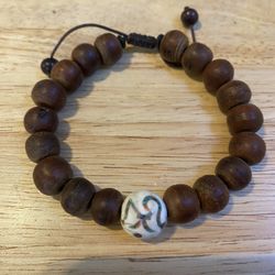 Brown Beaded Healing Bracelet adjustable, 6in” is tightest