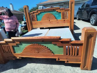 king size bed and two end tables
