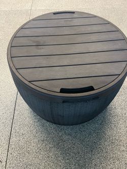 2 storage backyard table