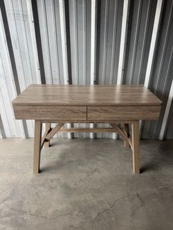 Modern Rustic Wood Writing Desk with 2 Drawers – 47” Wide