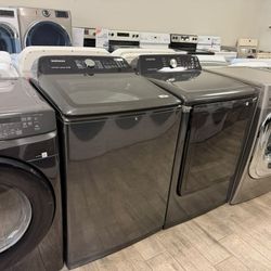 Samsung black washer and dryer set gas dryer