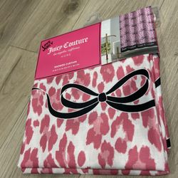Juicy Couture Pink and White Bow Shower Curtain