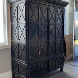 Old World Style 2 Door Armoire, Distressed 