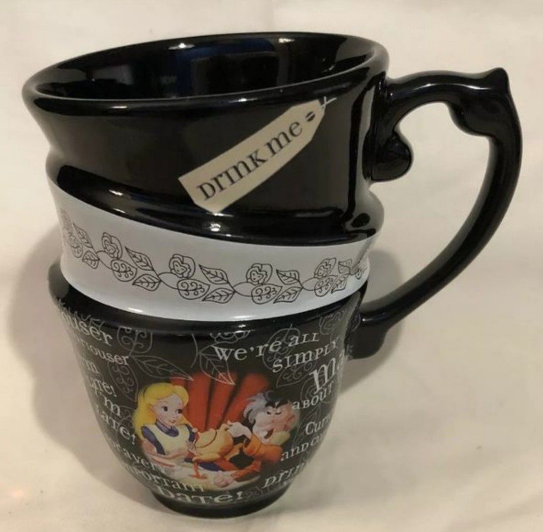 Disney Alice in wonderland Teacups Stacked Mug New