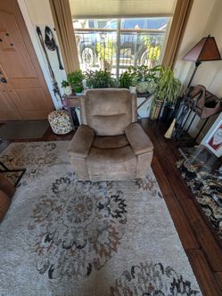 Faux Suede Leather Power Recliner