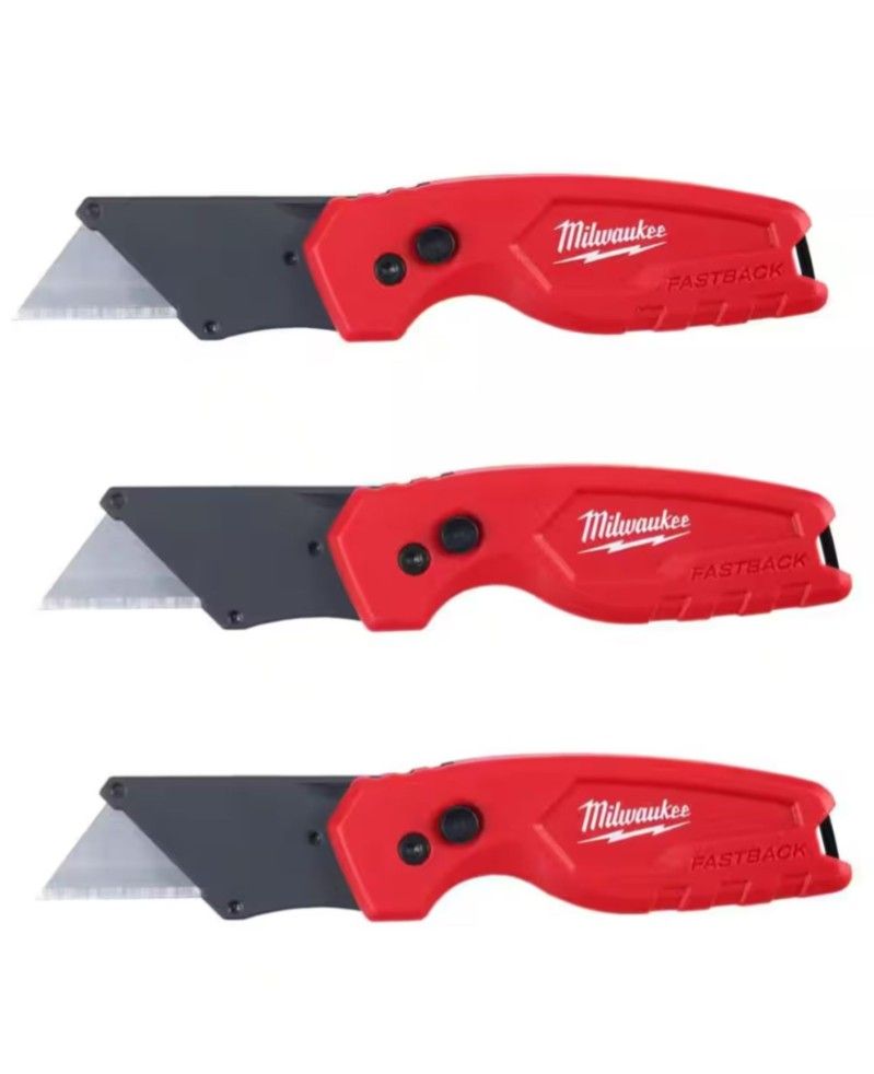 FASTBACK Compact Folding Utility Knife with General Purpose Blade (3-Pack)