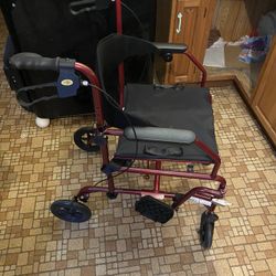 Medline Rollator Transport Chair Barely Used