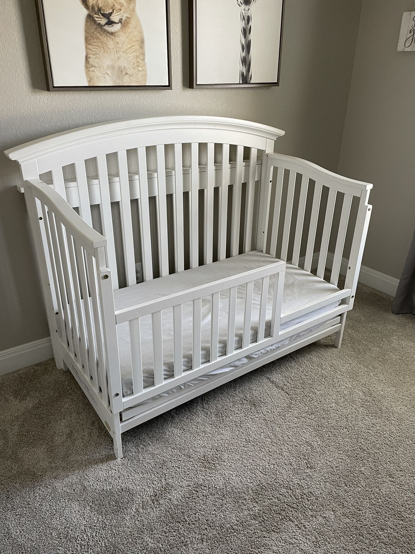 Crib Converts To Toddler And Full Bed (including Mattress) 
