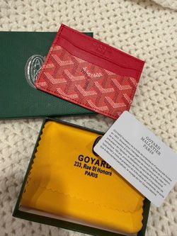 Wallet card holder in red new with box.