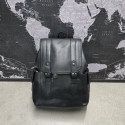 Black Leather Backpack 