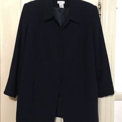 Worthington Women’s Navy Polyester Long Jacket Size 24