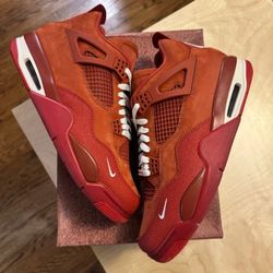 The men's red sneakers and sports shoes are brand new