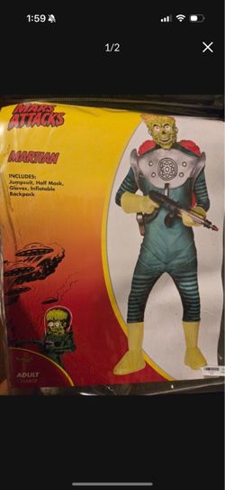 Attack On MARS Adult Scary Costume  ALIEN