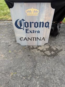 Corona Extra Cantina Wooden Bar Sign