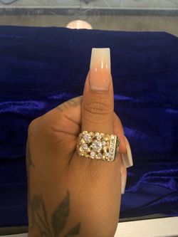 Nugget/ diamond cluster men’s ring
