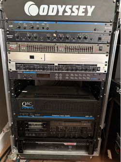 odyssey rack case + sound equipment