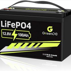 12V 100Ah Lithium LiFePO4 Battery,Group 31 With Built-in 100A BMS,4000-15000 Cycles,5-Year Lifetime,Rechargeable Lithium Battery Prefect for Solar Sys