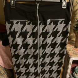 Women's Worthington Hounds Tooth Herringbone Straight Skirt Size 10 Zipper like new