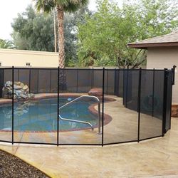 VINGLI Pool Fence 5Ft x 12Ft Swimming Pool Fence in Ground Pool Safety Fencing, Black