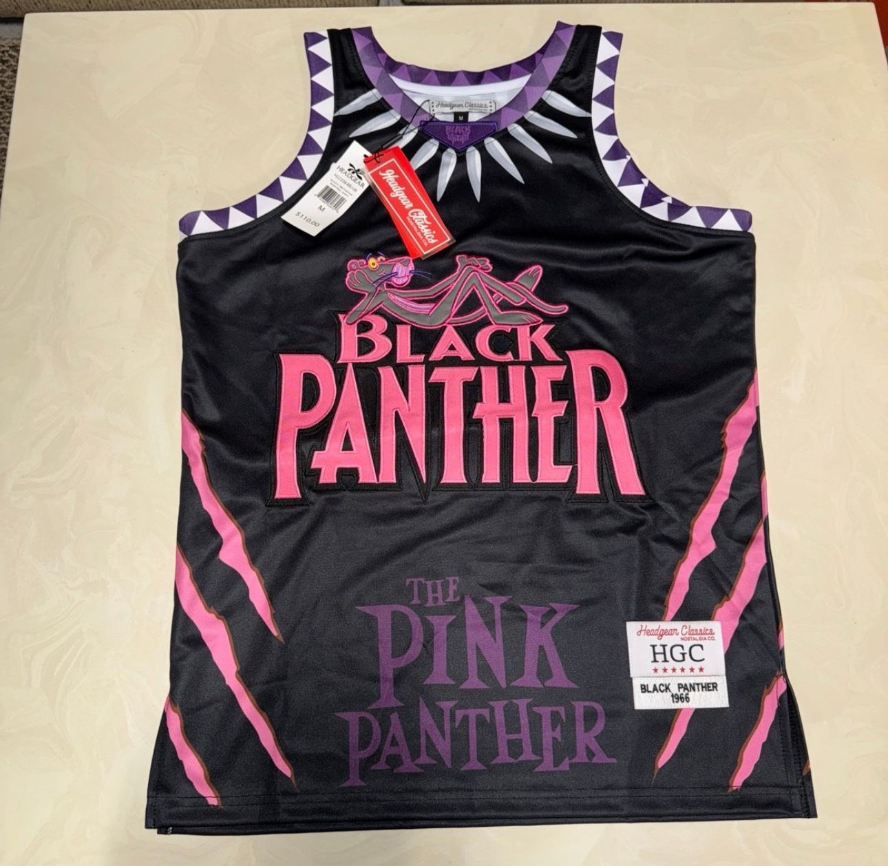 The Pink Panther X Black Panther Jersey New with Tags size Medium
