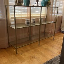 Gold Glass Shelving Unit