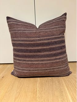 Designer Mauve & Cream Striped Throw Pillow
