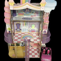 Dollhouse, Barbie Dolls, Clothes, accessories,furniture, And Car. 