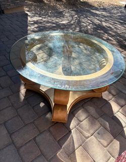 ROUND TABLE WITH GLASS $35