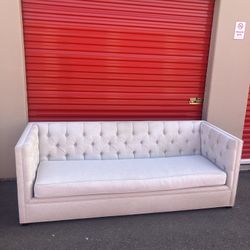 Large Tufted Cream Sofa Couch 