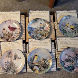 Six Collector Plates by Lena Liu, Natures Poetry Series Bradford Exchange 