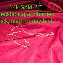 14k Gold Necklace 26"