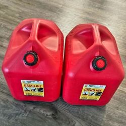2-pack Midwest 5 Gallon Capacity Gas Can
with Flame Mitigation Device,
Red