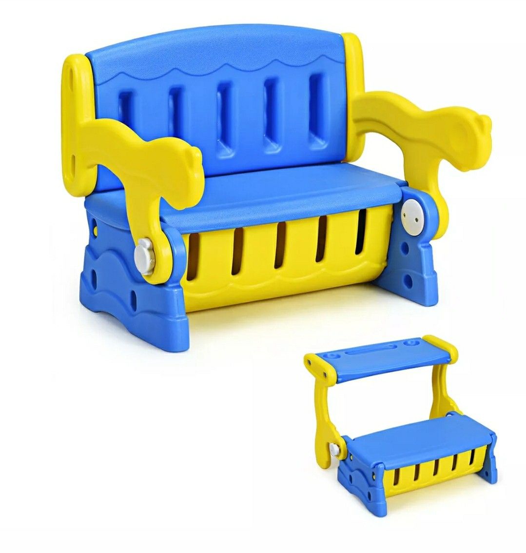 3-in-1 Multifunction Armchair Toddler Learning Table Red or Blue desk playtime dinner time