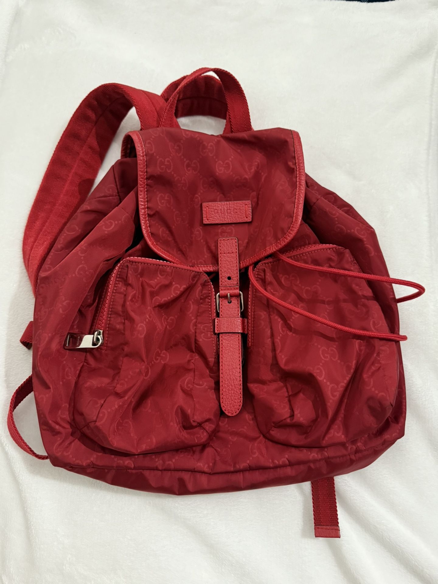 Gucci GG Red Nylon Backpack