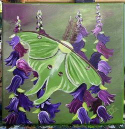 Luna Moth Painting