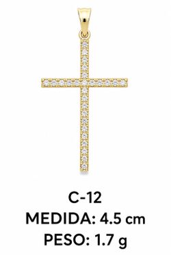 10K Gold CZ Cross Pendant | 1.7g | Iced Cross | Brand New