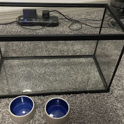 10 Gallon Tank And Two Porcelain Bowls!