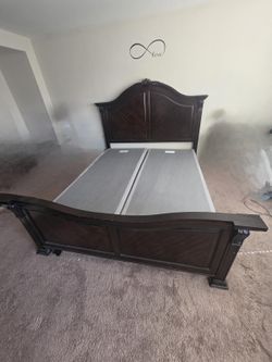 Dark Wood Queen Bed Frame