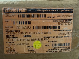 Whirlpool LW10801811 Whirlpool Refrigerator Freezer Door Assembly - WHITE - NEW