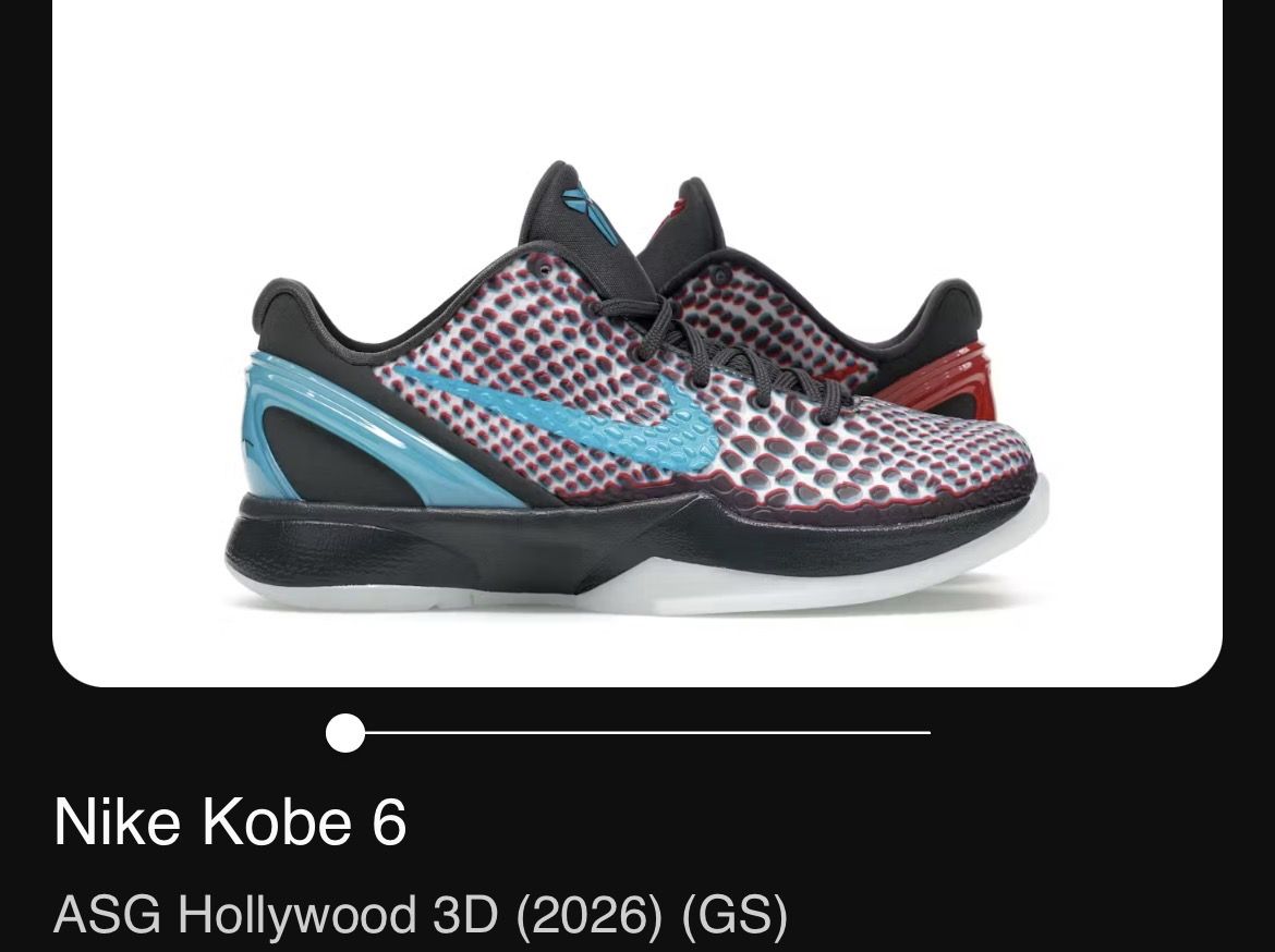 Kobe 6 Protro Hollywood 3D Size 6y