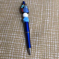 Disney Cinderella and Prince beads pen. Color blue. Size 6” LX 1-1/2”W