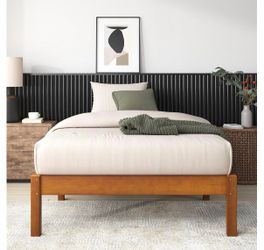 Sustainable Bamboo Twin Bed Frame & mattress