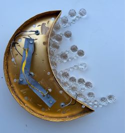 Unique New Moon-Shape Crystal Glass Chandelier - 9”W*14”L. Priced for Fast Sale!