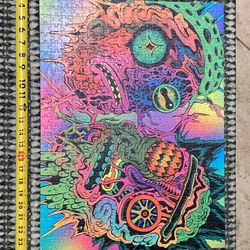 Trippy Rick And Morty Puzzle Art Glued Together With Elmer‘S Puzzle Glue