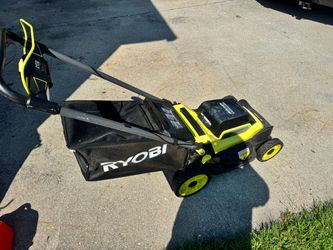 RYOBI 40V 21” cordless brushless push mower and 40V 6Ah battery