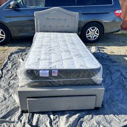 Storage New Twin Bed With Nice Mattress Included 