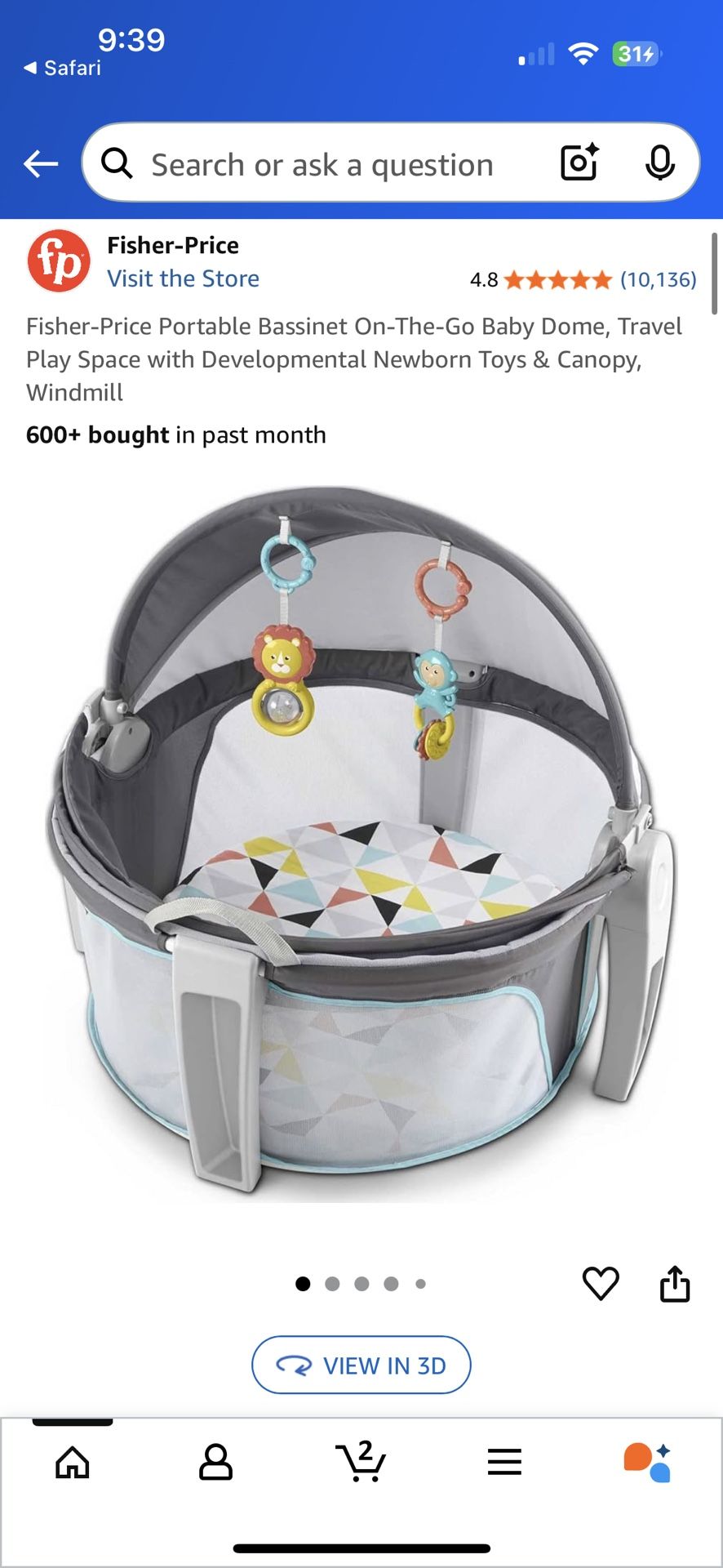 Fisher-Price Portable Baby Dome *NEW*